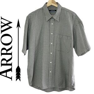 Arrow Shepherd Check Short Sleeve Button Up Shirt Size L